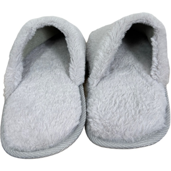 NWT ZZZ Faux Fur Grey Cozy‎ Memory Foam Slippers One Size Slip On Style Retro - Picture 9 of 14